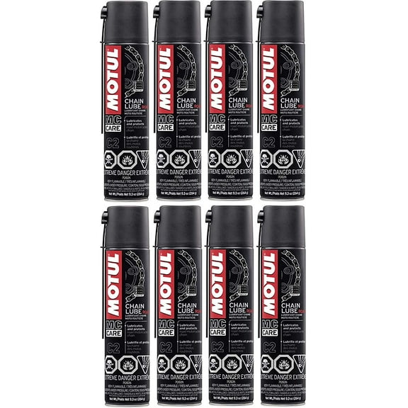 Motul 103244 Set of 8 C2 Chain Lube Road 9.3-Ounce Cans
