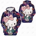 thumbnail image 1 of Hello Kitty Sweat à Capuche Oversize Y2k pour Femmes Automne Hiver Chandail en Molleton Noir Imprimé Graphique Manches Longues Mode HOEMLIN, 1 of 7