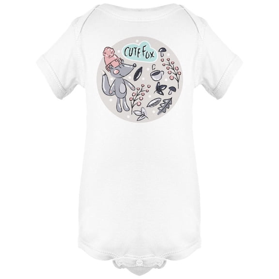 Cute Fox Winter Doodle Bodysuit Infant -Image by Shutterstock,  6 Months