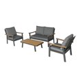 thumbnail image 1 of Noble House Sinclair Ensemble de Conversation Extérieur en Aluminium 4 Pcs Gris, 1 of 14