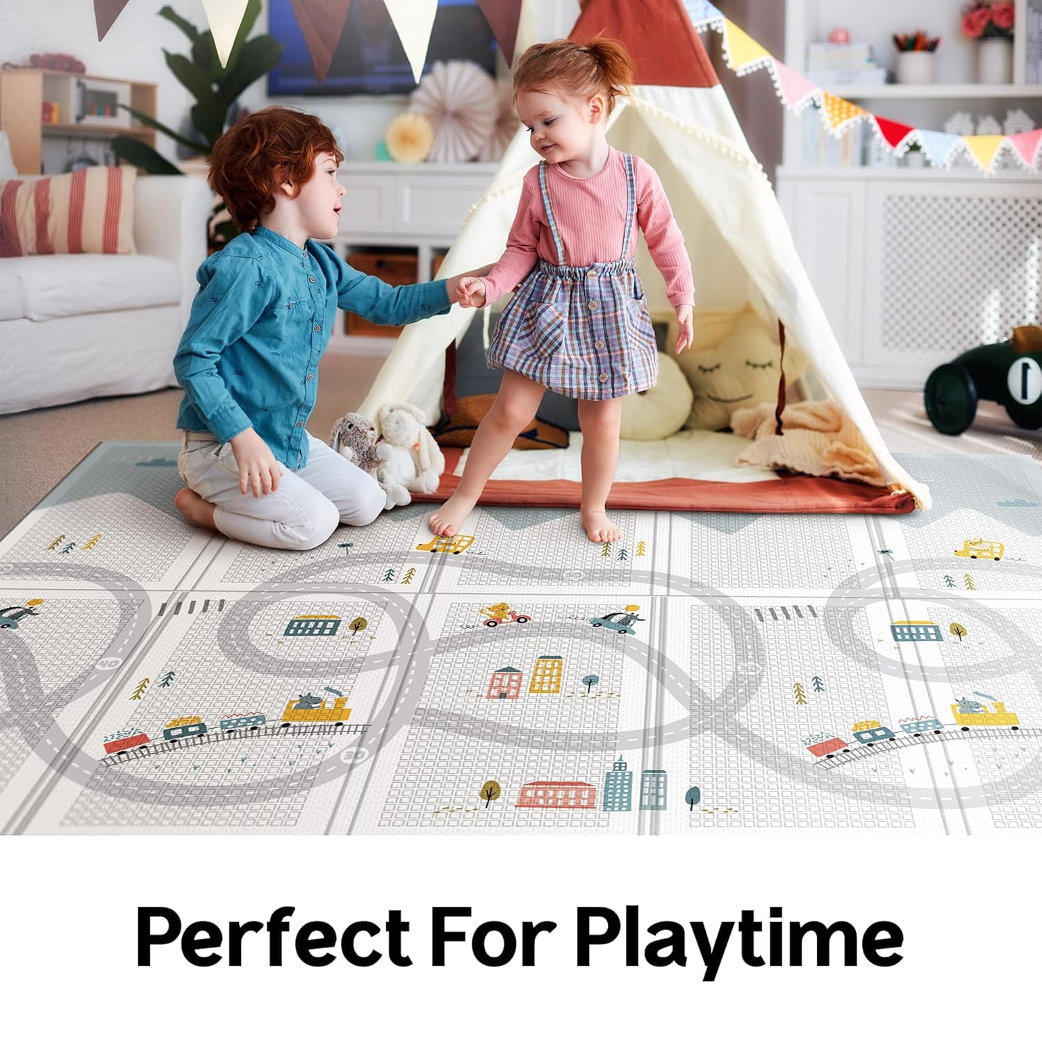 Parklon Baby Play Mat, Foldable & Portable, Large Size (78.7 x 55.1), Indoor, Outdoor, Waterproof, Made in Korea - Happy Travel