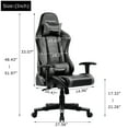thumbnail image 6 of GTRACING Gaming Chair PU Office Chair with Speakers Bluetooth in Home, Gray, 6 of 8