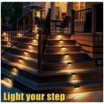 thumbnail image 4 of Paquete de 4 luces LED solares para escaleras, luz blanca de concha negra, Patio, valla, pared, paisaje, entrada, luces solares para valla, 4 of 4