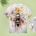 thumbnail image 5 of Bee And Flowers Women T-Shirt Classic O Neck T-Shirts Short-Sleeve Trendy Animal Print Design Tshirt Casual Clothing, 5 of 5