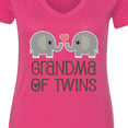 thumbnail image 4 of Inktastic Grandma of Twins for Grandmother Women's V-Neck T-Shirt, 4 of 5