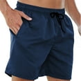 thumbnail image 6 of Men Shorts Summer Swim Trunks Dry Surf Boardshorts Bathing Suit With Mesh Lining Beach Shorts Chores Para Hombre Dark Blue 2XL, 6 of 8