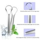 thumbnail image 3 of Raspador de lengua con estuche, paquete de 3, limpiador de lengua para adultos y niños, raspador de lengua de metal de acero inoxidable que reduce el mal aliento, 3 of 7