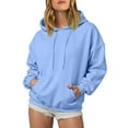 thumbnail image 2 of larppty Hoodies for Women, Fall Pullover Sweatshirt, Oversized Lightweight Sweatshirts (Sky Blue, 4XL), 2 of 6