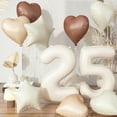 thumbnail image 1 of Set de globos Govpy para 25 cumpleaños, color marrón y blanco, 1 of 8