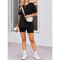 thumbnail image 5 of Weardear Maternity Sets 2 Piece Outfits Drop Shoulder Short Sleeve Split Side Shirts and Biker Shorts Summer Pregnancy Clothes, 5 of 6
