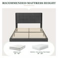 thumbnail image 5 of Amolife Queen Size Platform Bed with Wingback Headboard, Square Stitched Style, Dark Grey, 5 of 8