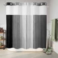 thumbnail image 6 of No Hook Shower Curtain, Black Gray Ombre Shower Curtains for Bathroom with See Through Top Window, Vintage Country Wooden Waterproof & Washable Bath Curtain 66"x72", 6 of 9