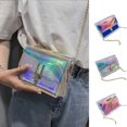 thumbnail image 4 of Bolso de hombro para mujer, holograma, transparente, cruzado, con cadena, con hebilla, color degradado Jumpingount BB7268-02, 4 of 7