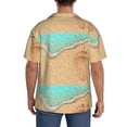 thumbnail image 5 of Vsdgher Beach Footprint Print Men's Wrinkle Free Untucked Cuban Shirt Business Casual Button Down Shirts Short Sleeve Shirt, 5 of 7