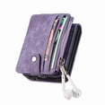 thumbnail image 6 of SaniMore for Samsung Galaxy Z Flip 4 6.7" 2022 Case, Detachable Zipper Wallet Card Slots Kickstand Wireless Charging Wear-resistant PU Leather Shockproof Folding Case for Galaxy Z Flip 4, Purple, 6 of 9