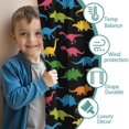 thumbnail image 3 of Blackout Kids Curtains,Black Colorful Dinosaurs Silhouette Pattern Childrens Insulated Curtains Set Of 2,Bedroom Essentials,Toddler Room Decor 42"x63", 3 of 5