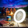 thumbnail image 4 of MMJ Portable Fan, Solar Powered Camping Fan with LED Light, USB Rechargeable, Large Capacity Battery, Hanging Hook for Outdoor Tent, 9.06x9.06x2.76in, 4 of 6
