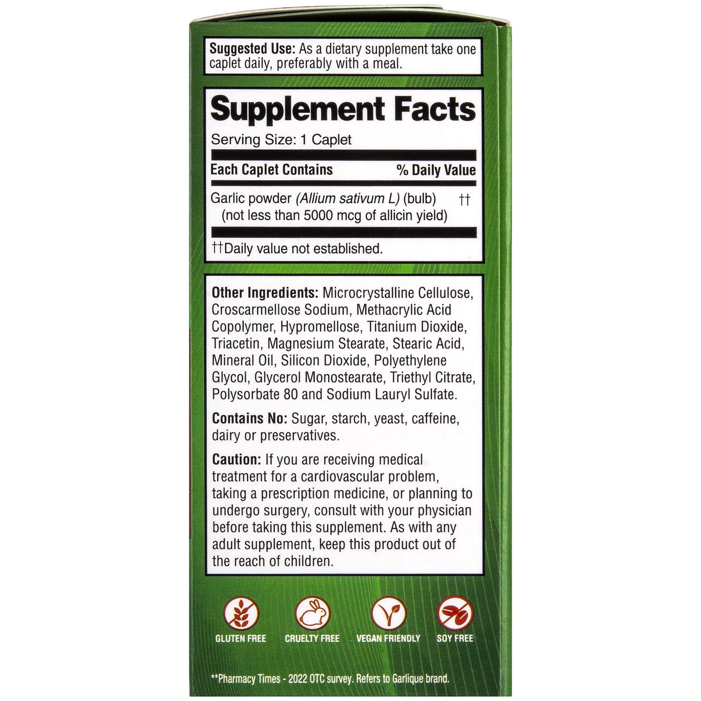 Garlique Healthy Cholesterol Supplement, Odor Free Garlic, 5000 mcg