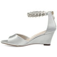 thumbnail image 2 of Journee Womens Connor Back Heel Zip Gemstone Ankle Strap Wedge Sandals, 2 of 9