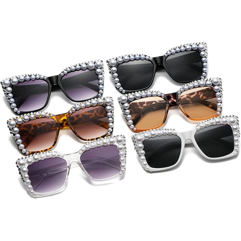 Oversized Bling Crystal Rhinestone Sunglasses Women Retro  display picture 2