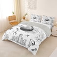thumbnail image 3 of Castle Fairy Minimalism Basketball Bedding, Sport Graffiti Duvet Cover Full, Black White,Grey Reversible,3pcs,1 Duvet Cover and 2 Pillowcases, 3 of 6