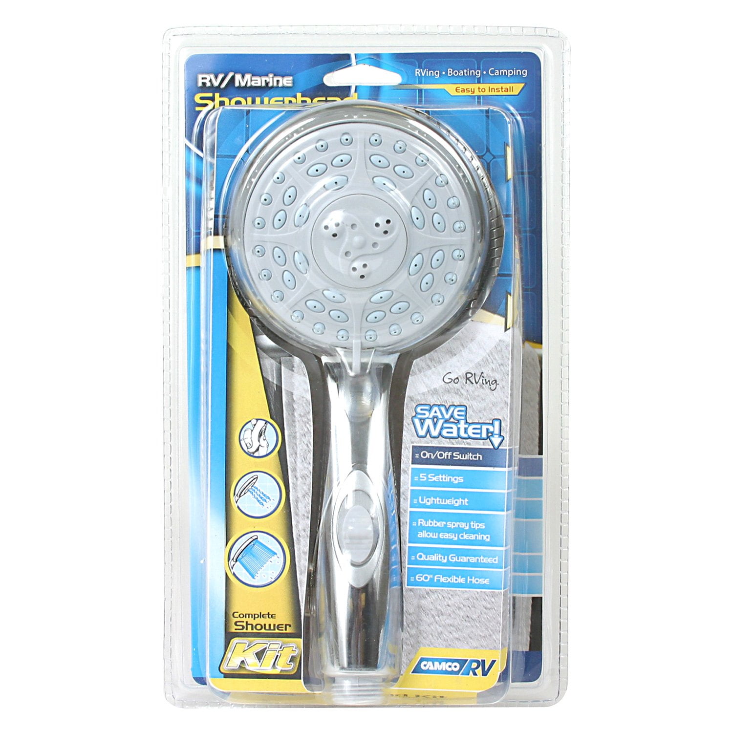 Photo 1 of Camco 43713 - Plastic Chrome Shower Head Kit