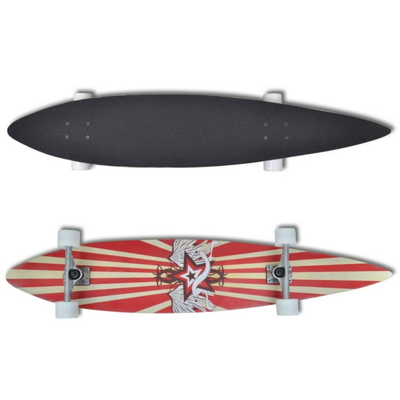 Longboard Skateboard 117 cm 9-Ply Maple with Red Trucks 22.5 cm