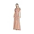 thumbnail image 3 of Adrianna Papell Robe Godet Perlée à Fleurs pour Femme, Or Rose, 18, 3 of 4