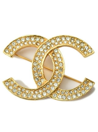 CHANEL Vintage Massive Gold Tone Chain and Clover Safety Pin Brooch