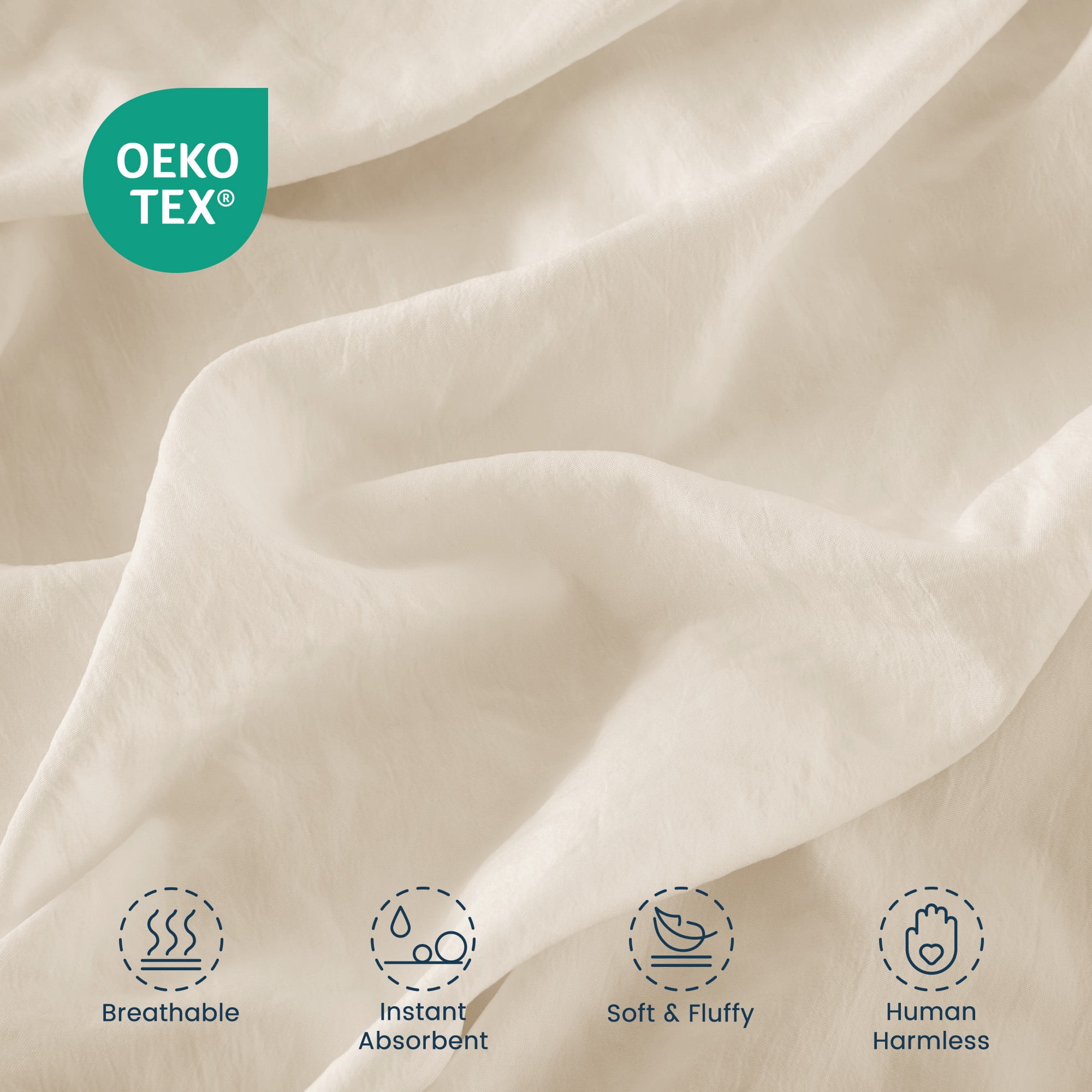 Sleep Zone Duvet Cover King Size, Stone Washed, Soft and Comfortable with Natural Wrinkles, Easy Care, Gift-Wrapped, Safe and Skin-Friendly(Beige, King)