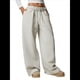 thumbnail image 2 of Pantalones Deportivos de Pierna para Mujer, Holgados, con Cordón, de Cintura Alta y Bolsillos Gris L, 2 of 10