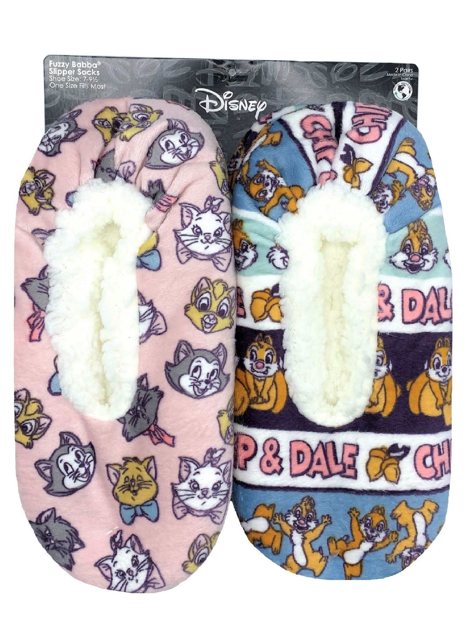 Disney Lilo & Stitch Women Gray Sherpa Christmas Holiday Slipper Socks