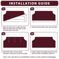 thumbnail image 3 of MJIAexp (91"-110") Stretch Sofa Cover Slipcover,Couch Covers for 4 Cushion Couch Sofa with sofa armrest,Pet Friendly Furniture Protector Sofa with Elastic Bottom for Kids,Jacquard lines(Dark Red), 3 of 7