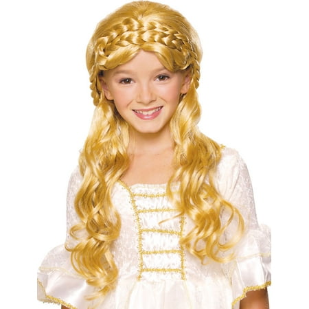 Blonde Long Wig with Braid On Top