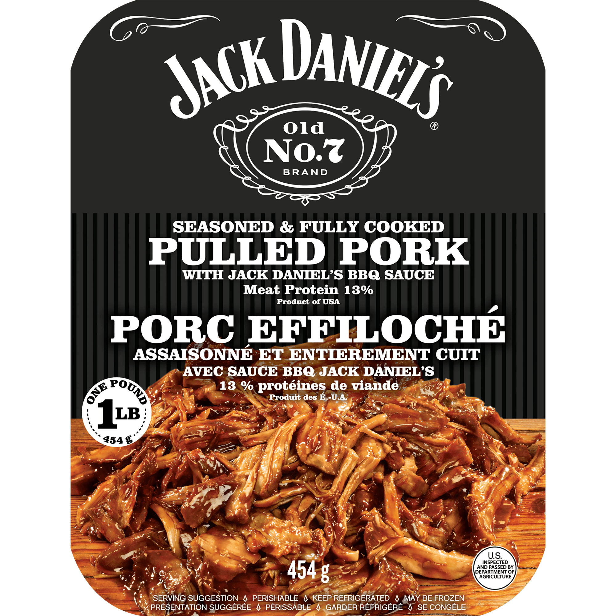 Jack Daniel s Pulled Pork Fully Cooked Ready to Heat 16 oz Tray Walmart
