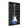 Tangletown Fine Art Music Guitar - Blue Textual Art on Canvas