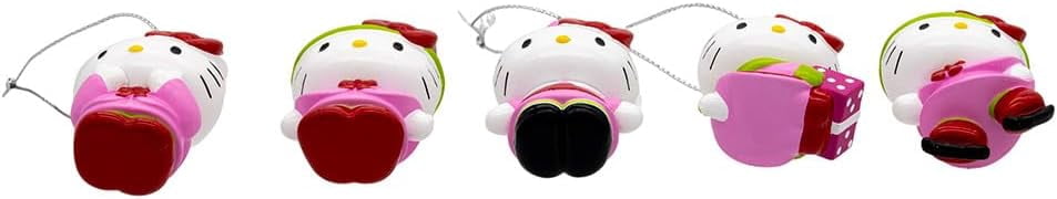 New Kurt Adler 5-Piece Set of Hello Kitty Miniature Christmas Ornaments