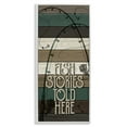 thumbnail image 5 of Stupell Industries Fish Stories Sold Here Sign Rustic Fishing Rods Inspirational Painting White Framed Art Print Wall Art, 13 x 30, 5 of 5