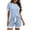 Blue, variant on SuDongPo Pajama Set for Women Color Block 2 Piece Soft Lounge Sets Round Neck Short Sleeve Tops and Drawstring Shorts Sleepwear