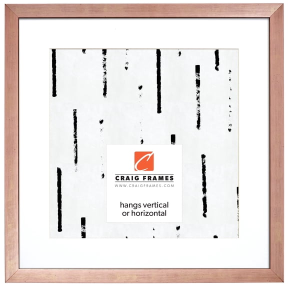 Craig Frames Milano, 24x24 inch Picture Frame Matted for a 20x20 Photo, Rose Gold