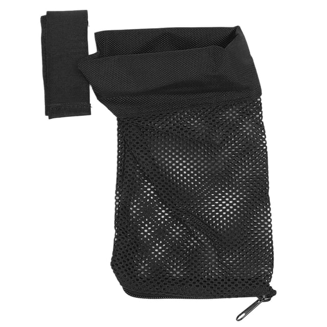 Soporte de nailon y latón de liberación rápida con cremallera para caza y tiro, recolector de cartuchos acolchado de malla negra