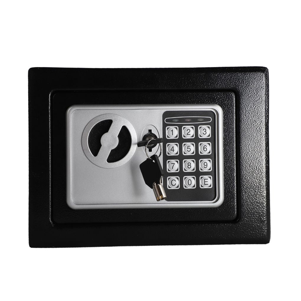 Small Wall-in Style Electronic Code Metal Steel Safe Case Safe Boxes Black 2Keys 