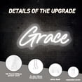thumbnail image 6 of UPONRAY Single-line Custom Neon Signs, Customizable USB-Powered & Dimmable LED Neon Light, Stylish Wall Decor as Gifts for Bedroom, Home, Bar, Family, Lover, Friend, Cool White, 10 inch/5 Letters, 6 of 8