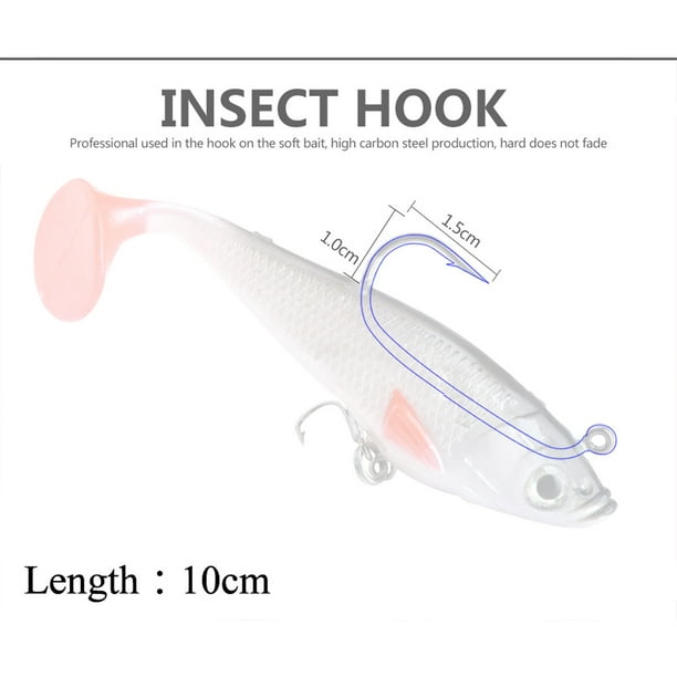 Tongliya 1PCS plastic 8cm /12.5g single lure lure bag lead fish soft lure T  tail lure lure with three anchor hooks 065# 8cm 