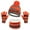 Orange, variant on asddcavvf Border Children's Hat Bib and Gloves Set Autumn and Winter Knit and Warm Hat Hairball 3 Piece Set Exercise Things for Women