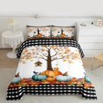 thumbnail image 2 of Manfei Orange Pumpkin Full Size Comforter Sets 3-Piece for Kids Girls, Fall Leaves Bedding Comforter Set, Thanksgiving Day Gifts Bedding Sets, Lightweight Room Decor, 2 of 8