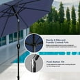 thumbnail image 3 of Simple Deluxe 9ft Outdoor Market Table Patio Umbrella with Button Tilt and 8 Sturdy Ribs, 20" Round Water Filled Base Stand Included, Dark Blue, 3 of 7
