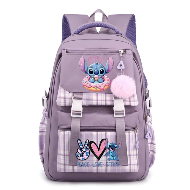 Mochila De Lilo And Stitch para mujer, bolsa de libros para niños y niñas, Mochila escolar para estudiantes y adolescentes