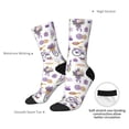 thumbnail image 4 of Rateoe Lavender Flowers for Women Casual Calf Socks - Cute Crew Socks - Thin Soft Above Ankle Socks Size 5-11, 4 of 6