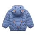 thumbnail image 4 of Godderr Baby Boys Girls Down Cotton Coat Winter Warm Jacket with Ears Hooded Toddler Cotton Outwear for 1-5Y, 4 of 5